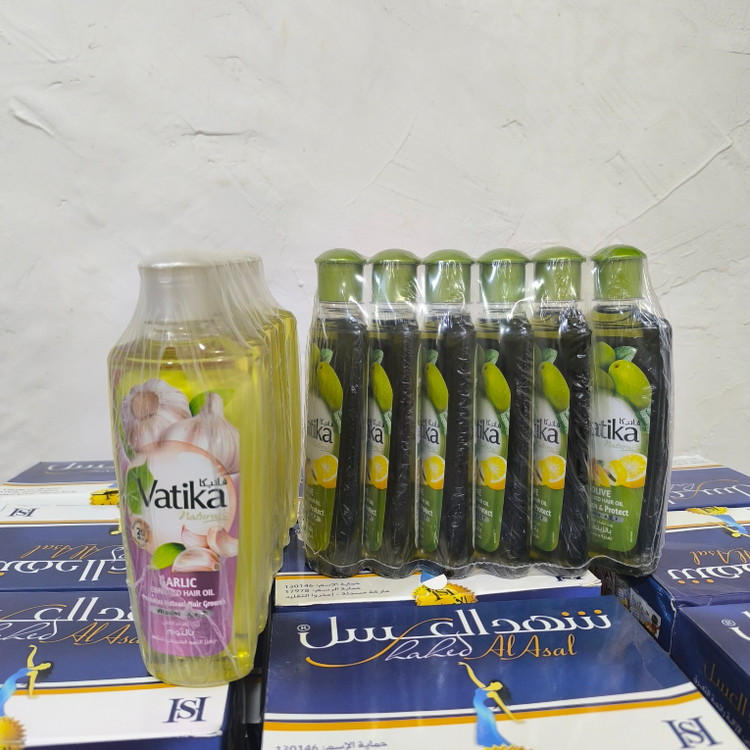 روغن موی تقویتکننده و مغذی واتیکا Vatika حجم ۲۰۰ میلیلیتر (مدل سیر و زیتون)